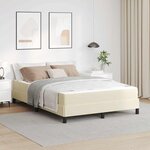vidaXL Lit avec matelas Crème 160 x 200 cm Faux cuir
