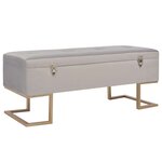 Banc banquette avec compartiment de rangement 105 cm velours gris 02_0010879