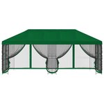 vidaXL Gazebo avec murs latéraux 6 x 3 m Vert Polyester et Acier 190