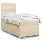 vidaXL Sommier à lattes de lit avec matelas Crème 100x200 cm Tissu