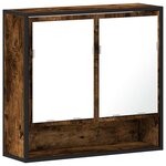 vidaXL Armoire à miroir de salle de bain chêne fumé bois d’ingénierie