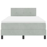 vidaXL Lit à ressort LED avec matelas Gris clair 120 x 190 cm Velours