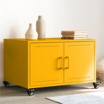 vidaXL Table basse jaune moutarde 68x50x43 5 cm acier