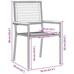 Ensemble salle à manger jardin 7 pièces vidaXL Noir poly rotin acacia
