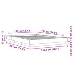vidaXL Cadre de lit sans matelas chêne sonoma 135x190 cm