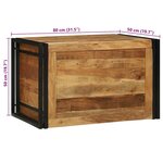 vidaXL Boîte de Rangement Marron et noir 80 x 50 x 50 cm Bois d'acacia