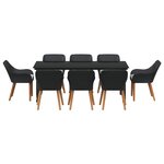 vidaXL Ensemble de salle à manger pour jardin 9 Pièces Noir polyrotin