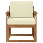 vidaXL Canapé d’extérieur Bois d'acacia massif et polyester Naturel