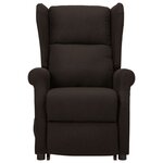 Vidaxl fauteuil releveur inclinable marron foncé tissu