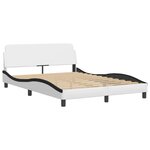 vidaXL Cadre de lit avec lumières LED blanc noir 140x200 cm similicuir