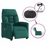 vidaXL Fauteuil de massage inclinable électrique Vert foncé Tissu