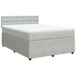vidaXL Sommier à lattes de lit et matelas Gris clair 140x190cm Velours