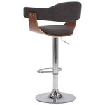 vidaXL Tabourets de bar lot de 2 gris bois courbé et tissu