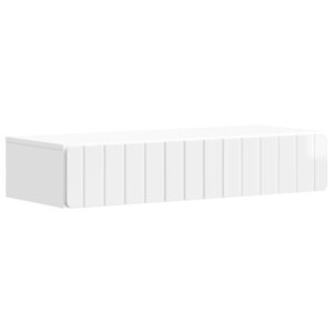 vidaXL Table d'appoint murale Blanc brillant 87 5 x 34 5 x 17 cm