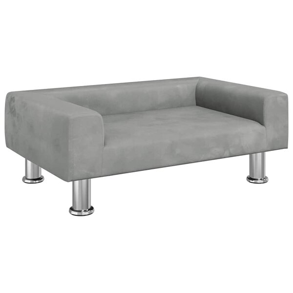 vidaXL Canapé pour enfants gris clair 70x45x26 5 cm velours