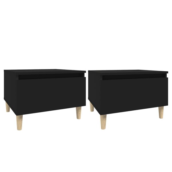 vidaXL Tables d'appoint 2 Pièces Noir 50x46x35 cm Bois d'ingénierie