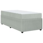 vidaXL Cadre de lit avec matelas Gris clair 90 x 200 cm tissu