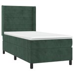 vidaXL Sommier à lattes de lit et matelas et LED Vert foncé 90x190cm