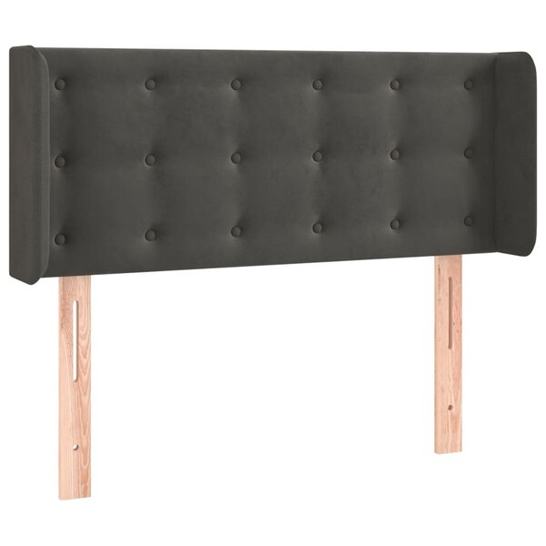 vidaXL Tête de lit avec oreilles Gris foncé 103x16x78/88 cm Velours