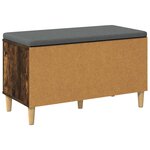 vidaXL Banc d'entrée avec coussin Chêne fumé 80 x 38 x 46 cm