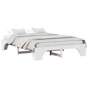 vidaXL Cadre de lit Blanc 160 x 200 cm Pin massif