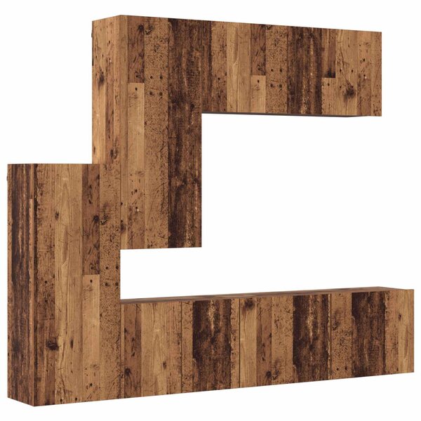vidaXL Unité murale de TV 5 Pièces Bois Ancien Bois d'ingénierie