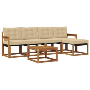 vidaXL Ensemble de canapés d'extérieur 6 pc Naturel et Beige