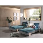 2 Lits Modulo Arrow gris Empilables 90x200 L 203 6 x Lg 93 8 x H 27 5 cm