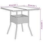 vidaXL Ensemble à manger de jardin et coussins 3Pièces beige rotin acacia