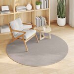 vidaXL Tapis de surface Rond HUARTE Crème et Taupe Ø 160 CM Polyester