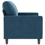 vidaXL Canapé à 2 places Bleu 120 cm Velours