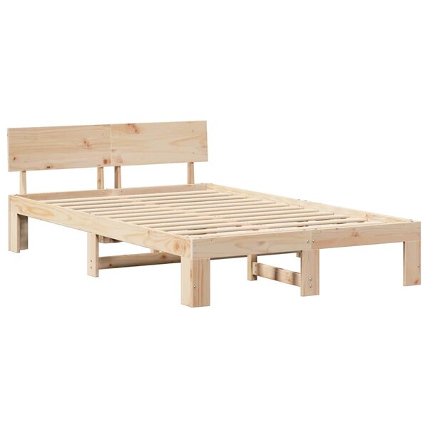 vidaXL Cadre de lit avec tête de lit 140x190 cm en bois de pin massif