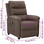 vidaXL Fauteuil inclinable électrique Taupe Tissu