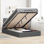 vidaXL Lit ottoman avec matelas et LED gris foncé 120x190 cm tissu