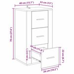 vidaXL Buffet Chêne artisanal 40 x 33 x 70 cm Bois d'ingénierie
