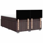 vidaXL Sommier à lattes de lit avec matelas Marron foncé 140x190 cm