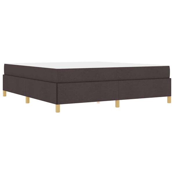 vidaXL Lit à ressorts Marron foncé et Blanc 180 x 200 cm tissu