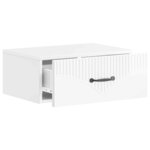 vidaXL Cabinet de chevet mural Blanc brillant 49 x 34 5 x 20 cm