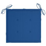 vidaXL Chaises de jardin lot de 6 avec coussins Bois de teck massif