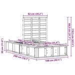 vidaXL Cadre de lit avec stockage Marron cire 90 x 190 cm Bois massif