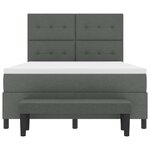 vidaXL Lit à ressorts avec matelas Gris foncé 160 x 200 cm tissu