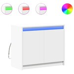 vidaXL Buffet avec LED blanc 72x34x61 cm bois d'ingénierie