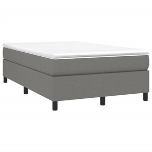 vidaXL Sommier à lattes de lit avec matelas gris foncé 120x190cm tissu