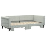 vidaXL Lit de jour avec gigogne sans matelas gris clair 90x200 cm