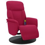 vidaXL Fauteuil de massage inclinable avec repose-pied rouge bordeaux