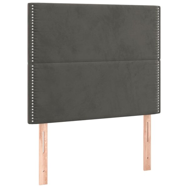 vidaXL Têtes de lit 2 Pièces Gris foncé 80x5x78/88 cm Velours