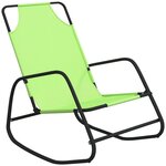 vidaXL Chaises longues à bascule lot de 2 vert acier et textilène