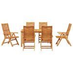 vidaXL Ensemble de salle à manger pour jardin 7 Pièces Marron