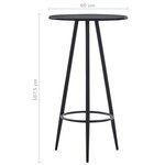vidaXL Table de bar Noir 60x107 5 cm MDF