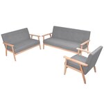 vidaXL Ensemble de canapés 3 Pièces Tissu Gris clair
